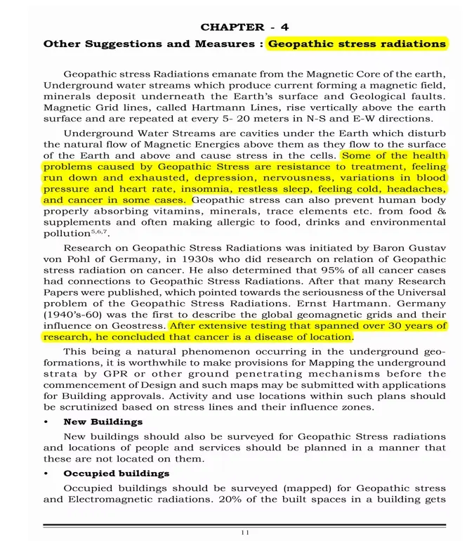 Reference document — geopathic stress radiations chapter