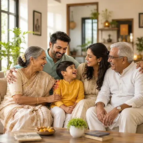Indian family at home