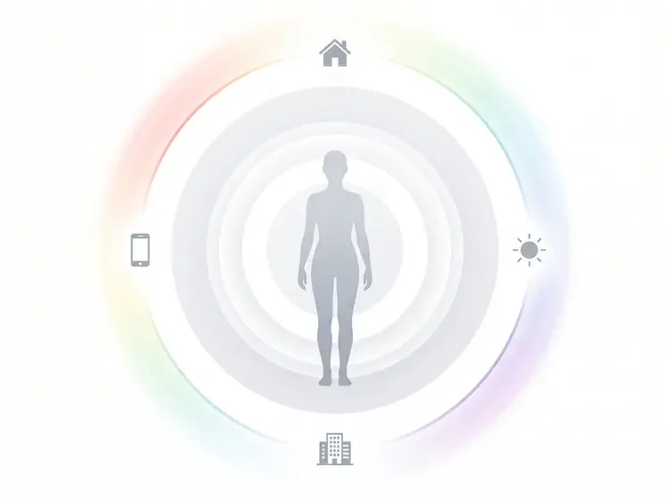 person at home / energy field diagram
